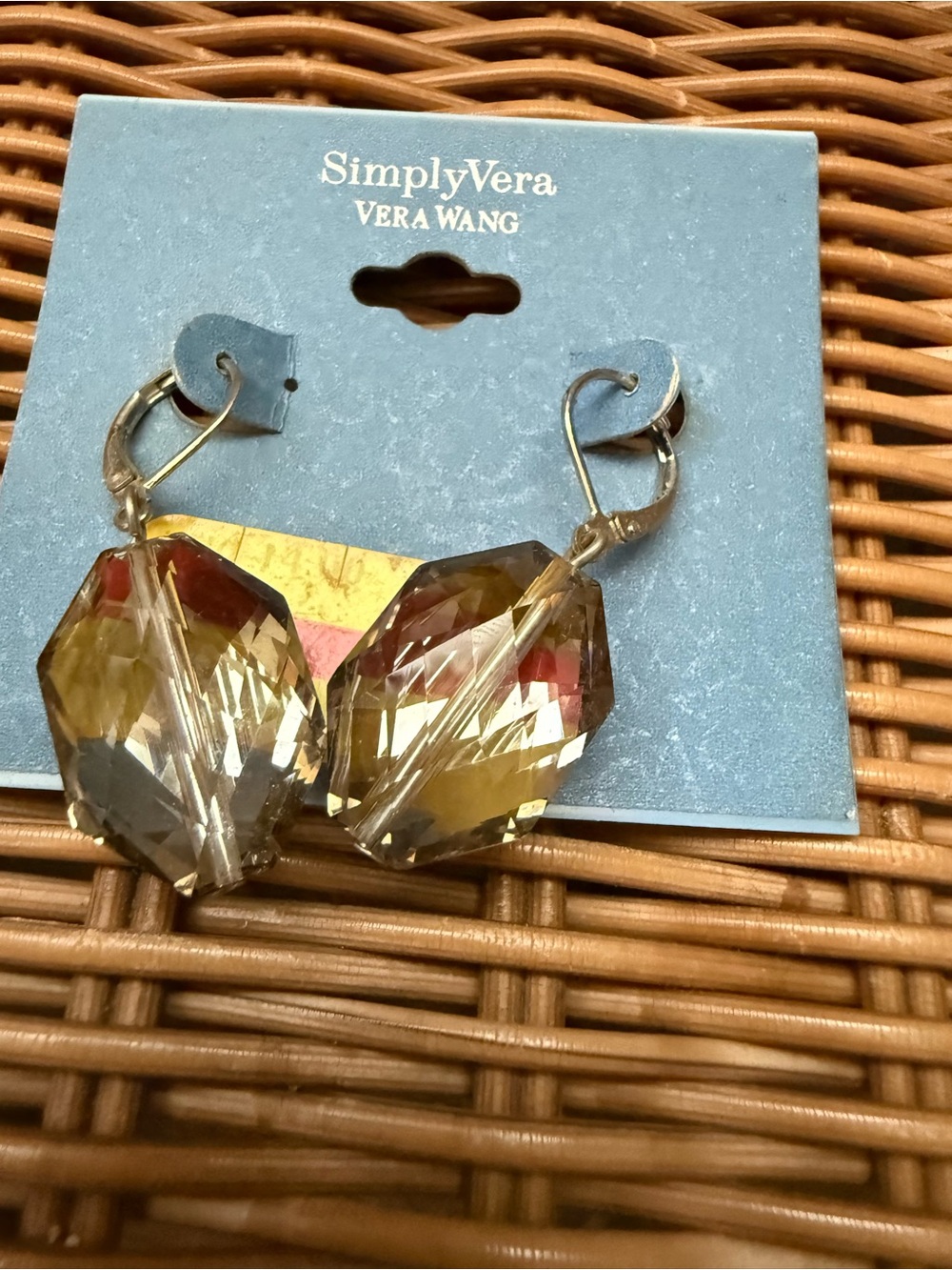 Simply Vera Vera Wang Smoky Faceted Stone Leverback Drop Earrings
